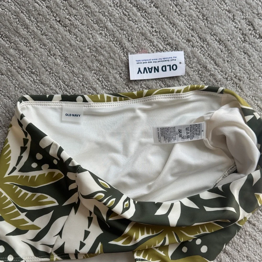 High-Waisted Leaf Print Bikini Bottom - Picture 2 of 2